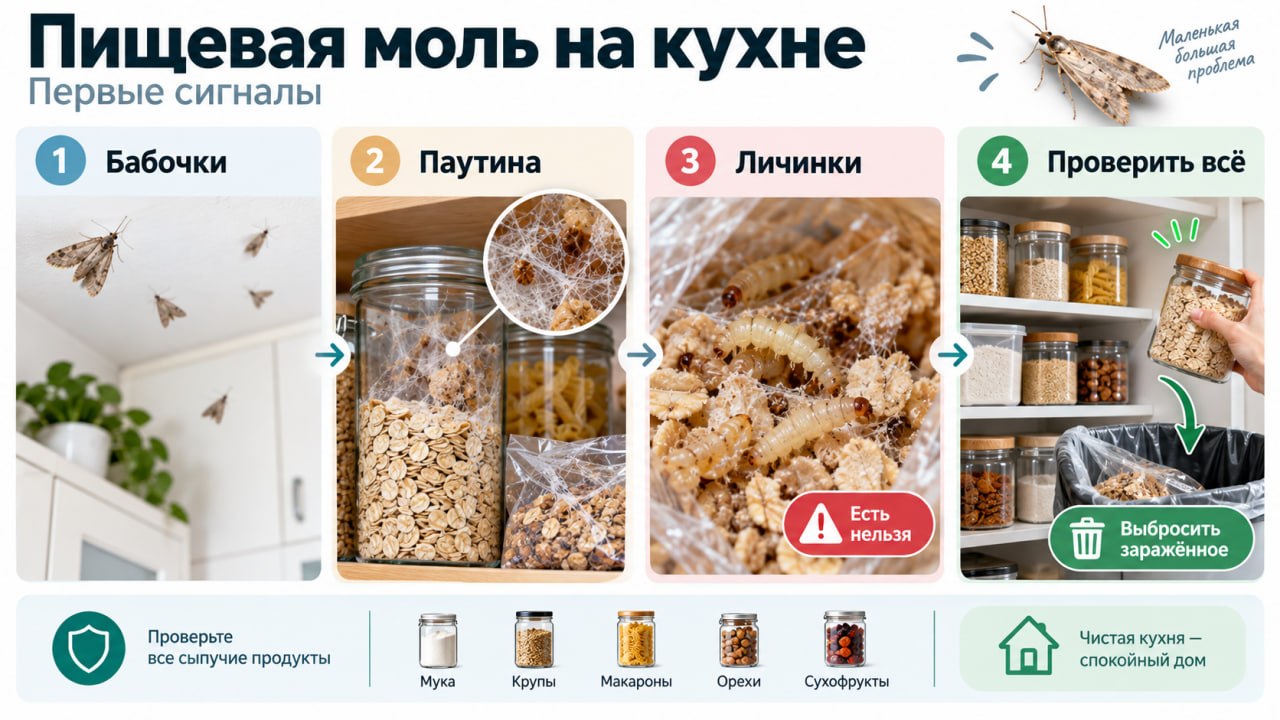 Пищевая моль на кухне: первые сигналы опасности